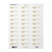 Étiquette Gold Modern Script Graduation Adresse de retour (Feuille entière)