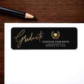 Étiquette Gold Modern Script Simple Graduation 