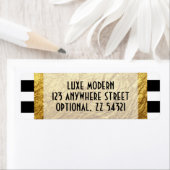Étiquette Gold moderne sur noir blanc bande Adresse de retou (En situation)