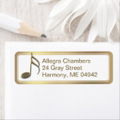 Étiquette Gold Music Note Gold Gradient Adresse de retour La (En situation)