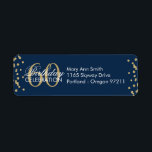 Étiquette Gold Navy Blue 60e anniversaire Parties scintillan<br><div class="desc">Elégante 60e fête d'anniversaire Gold Faux Parties scintillant Confetti modèle bleu marine. Facile à utiliser et facile à personnaliser. Commandez aujourd'hui !</div>