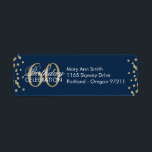 Étiquette Gold Navy Blue 60e anniversaire Parties scintillan<br><div class="desc">Elégante 60e fête d'anniversaire Gold Faux Parties scintillant Confetti modèle bleu marine. Facile à utiliser et facile à personnaliser. Commandez aujourd'hui !</div>