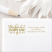 Étiquette Gold NOTRE AMOUR EST UN Faire-part de mariage FAIR (En situation)