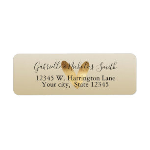 Étiquette Gold Ombre Heart