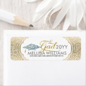 Étiquette Gold Paisley Diamonds Grad casquette & Typographie (En situation)