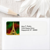 Étiquette Gold Paris Skyline #2 Christmas Starry (En situation)