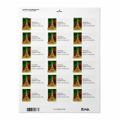 Étiquette Gold Paris Skyline #2 Christmas Starry (Feuille entière)