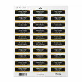 Étiquette Gold Parties scintillant Modern Luxe Custom Return (Feuille entière)