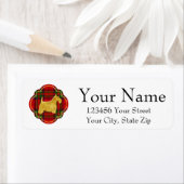 Étiquette Gold Scottie sur Plaid (En situation)