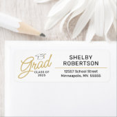 Étiquette Gold Script Class of 2025 Grad (En situation)