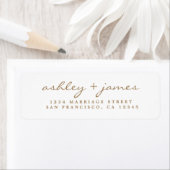 Étiquette Gold Script Elegant Mariage Adresse de retour (En situation)