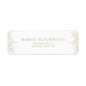 Étiquette Gold Simple Romantique Cherry Blossom Adresse de r (Devant)