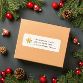 Étiquette Gold Snowflake Christmas Return Address Label