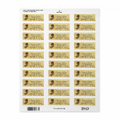 Étiquette Gold Sparkle Zebra Imprimer avec Bébé dormant (Feuille entière)