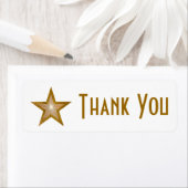 étiquette "Gold" Star "Merci" petit blanc (En situation)