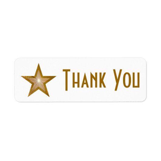 étiquette "Gold" Star "Merci" petit blanc (Devant)
