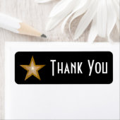 étiquette "Gold" Star "Merci" petit noir (En situation)