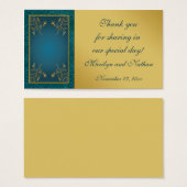 Étiquette Gold sur la préférence de mariage Turquo (Devant & derrière)