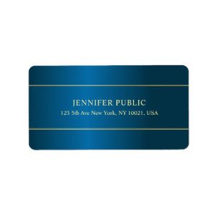 Étiquette Gold Text Modèle Professional Modern Address