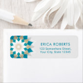 Étiquette Gold & Turquoise Lotus Flower Mandala Elegant (En situation)