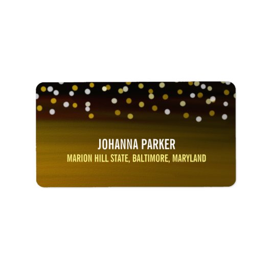 Étiquette Gold White Confetti (Devant)