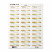 Étiquette Gold White Script manuscrit Clean Return Adresse (Feuille entière)