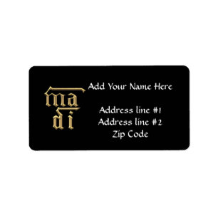 Étiquette Golden "3-D" Mother of God (Ma Di) Symbol