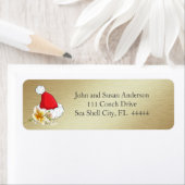 Étiquette Golden Beach Tropical Joyeux Noël Adresse (En situation)