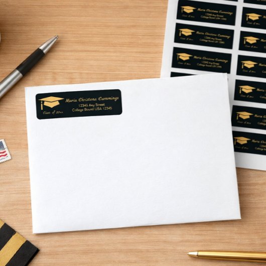 Étiquette Golden Elegance Class Of Graduation