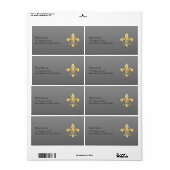 Étiquette Golden Fleur De Lis (Feuille entière)