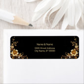Étiquette Golden Floral Return Address Label (En situation)