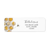 Étiquette Golden Honey Bee Adresse de retour Label (Devant)