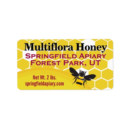 Étiquette Golden Honeycomb Honey Jar (Devant)