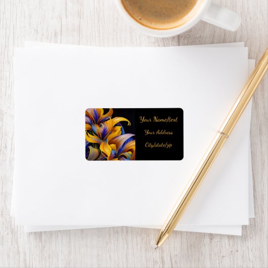 Étiquette Golden Iris Hosta X AI ART (En situation)