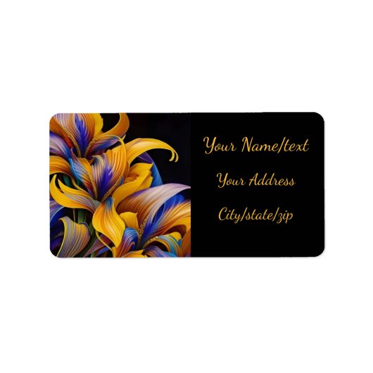 Étiquette Golden Iris Hosta X AI ART (Devant)