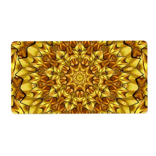 Étiquette Golden Mandala Antique Abstract Design-63495 (Devant)