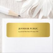 Étiquette Golden Modern Glamour Gold Chic Adresse de retour (En situation)