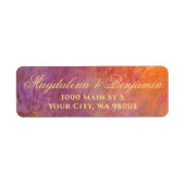 Étiquette Golden Orange Purple Sunset Sky Monet Art Wedding (Devant)