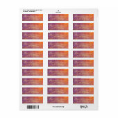 Étiquette Golden Orange Purple Sunset Sky Monet Art Wedding (Feuille entière)