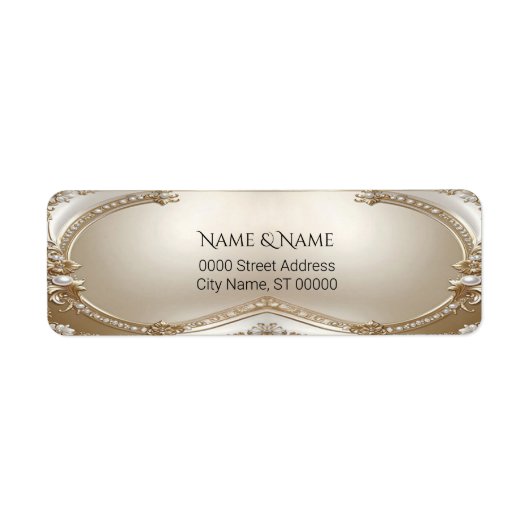 Étiquette Golden Ornate Frame Pear Return Address Label (Devant)