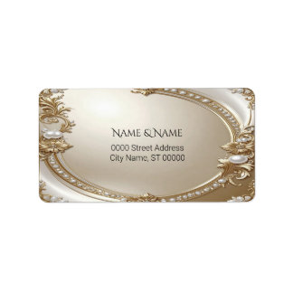 Étiquette Golden Ornate Frame Return Address Label