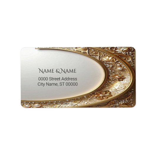 Étiquette Golden Ornate Frame Return Address Label (Devant)