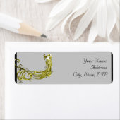 Étiquette Golden Peacock Illustration Damask Adresse de reto (En situation)
