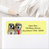 Étiquette Golden Retriever avec lunettes Nerd (En situation)