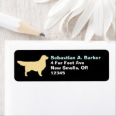 Étiquette Golden Retriever Chien Silhouette Adresse de retou (En situation)