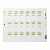 Étiquette Golden Royal Crown + votre backgr. & idées (Feuille entière)