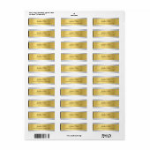 Étiquette Golden Silver Plain Modern Script Retourner l'adre (Feuille entière)