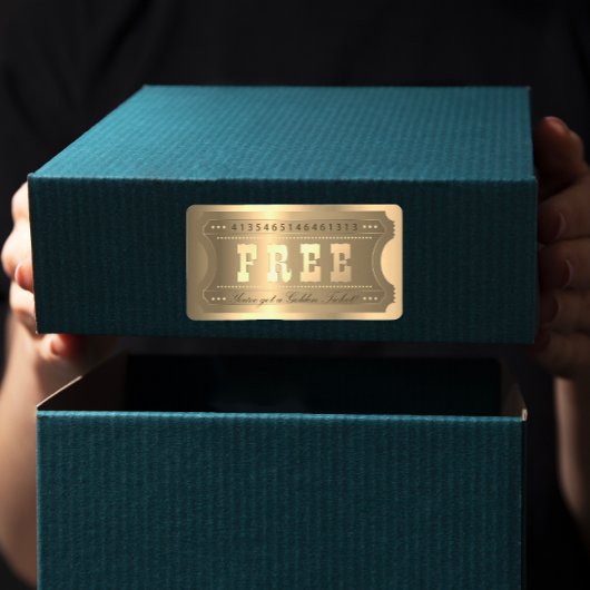 Étiquette Golden Ticket Admettre une étoile Numéro Entrée Fo