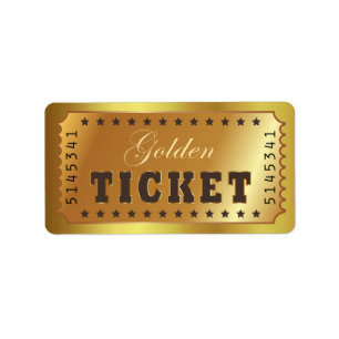 Étiquette Golden Ticket Admettre une étoile Numéro Entrée Vi