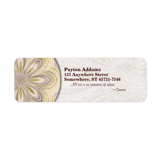 Étiquette Golden Waning Mandala - Adresse de retour (Devant)